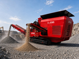 Concasseur à mâchoires mobile sur chenilles Upsen UJC805 haute capacité pour carrière avec moteur à engrenages |   Concasseur de pierres autopropulsé à haut rendement 50-150t/h - Product Image 6