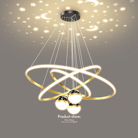Nordic Creative Star Projection Suspension Salon Chambre Led Lustre Lumière