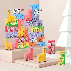Nouveaux jouets éducatifs pour bébés : Puzzle en blocs de <span class=keywords><strong>bois</strong></span> 3D, jeu d'empilage éducatif, <span class=keywords><strong>cube</strong></span> d'équilibre - Product Image 3