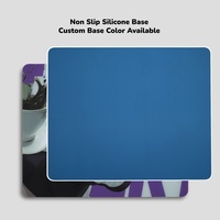 Tapis de souris professionnel ODM en verre dur topographique blanc, résistant à l'eau, anti-rayures, avec impression personnalisée, pour jeux vidéo et dessins animés