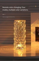 Lampe de table USB DC flexible en cristal romantique, à commande tactile, intensité réglable, rechargeable, CRI 90 élevé, télécommande pour pub et photographie