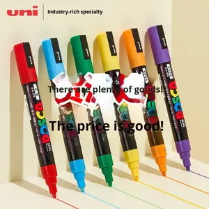 Uni tip phẳng sơn đánh dấu posca Acrylic mực vĩnh viễn Trắng Highlighter cho vải đặt hàng số lượng lớn cho Poster phong cách khô - Product Image 2