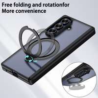 Funda Plegable Transparente Rígida y Resistente a Golpes para Teléfono Móvil con Soporte de Anillo para Samsung Galaxy Z Fold 8 7 Ultra