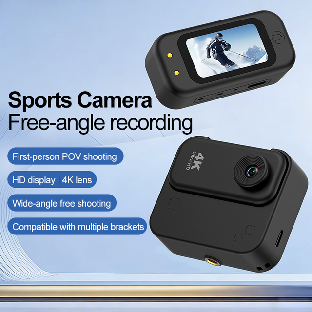 Factory Direct Magnetic Thumb Sports Camera 4K Mini Action Camera App Control Live Preview Long Battery Life 1.47" Screen WiFi