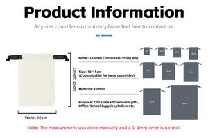 Sac à bijoux en coton recyclé en gros, tailles personnalisées, sac à cordon en coton naturel pour l'emballage des produits de soins personnels - Product Image 2