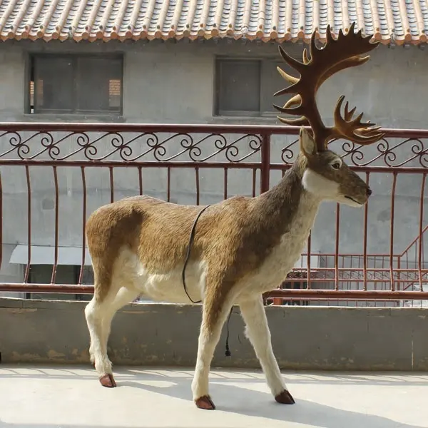 Ornements de maison de cerf de grande taille Décorations de renne de Noël debout en plein air Navid