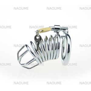 Heetverkopende mannelijke SM roestvrijstalen cock cage metalen mannelijke kuisheidsapparaat metalen <span class=keywords><strong>penis</strong></span> cock ring cage bondage seksspeeltjes voor mannen - Product Image 1