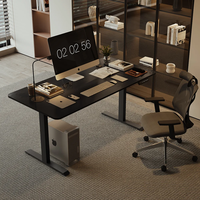 Bureau d'ordinateur moderne en bois convertible Wquantum AY-4, bureau de travail à domicile commercial, bureau debout réglable en hauteur à double moteur