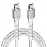 Câble de charge rapide et de transfert de données Portronics Konnect X 60W Type-C Type-C en nylon tressé incassable de 2 m pour iPhone 15