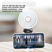 Ventilateur portable USB mini pliable rechargeable avec support pour téléphone pour usage extérieur et refroidissement de l'air