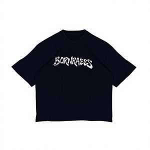 เสื้อยืดโอเวอร์ไซส์สีดำสำหรับผู้ชาย พิมพ์ลายกราฟิกตัวอักษรโครเมียมเมทัลลิก ผ้าฝ้าย 100% เป็นมิตรกับสิ่งแวดล้อม แห้งเร็ว สไตล์สตรีทแวร์ คอกลม - Product Image 1