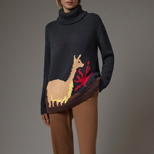 Женский вязаный кашемировый свитер с жаккардовым узором - Product Image 6