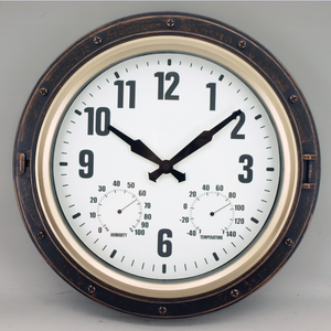 <span class=keywords><strong>Horloge</strong></span> murale intérieure/extérieure de 16 pouces, étanche, avec affichage de la température et de l'humidité, silencieuse, pour <span class=keywords><strong>piscine</strong></span>, jardin, clôture - Product Image 2