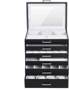 SONGMICS <strong>Jewellery</strong> Box, 6 Layers with 5 <strong>Drawers</strong> and Black Storage Case, Storage <strong>Organiser</strong> JBC138B - Product Image 3