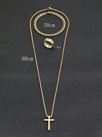 Ensemble de 3 bijoux vintage croix sombre, tendance européenne et américaine, très vendus, inaltérables, vente en gros