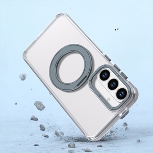 Funda Magnética Transparente para Teléfono Samsung S26 S22 S23 S24 S25 Ultra Plus FE con Protección de 360 Grados, Venta al Por Mayor °   Funda a prueba de golpes con soporte de anillo metálico - Product Image 6