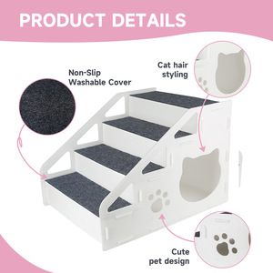 Wangmiao Katzen-Klettergerüst Katzenhaus Faltbar Verstärkt Rutschfest Waschfrei Leiter Hundetreppe für Innenbereich Minimalistisch Allzweck - Product Image 3