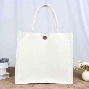 Wholesale Imaiwill Brand Fashion Size Lamination Natural Button Beach <b>Canvas</b> Sewing Customized Shape Shopping Tote Bags Custom - Product Image 1
