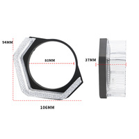 5D rvb LED 3 pouces ange yeux Halo anneaux App contrôle rectangulaire DRL couvre pour phare de voiture Auto éclairage intérieur