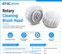 Tête de brosse rotative pour nettoyage, tête de brosse ronde avec base en plastique durable pour équipement de nettoyage des sols