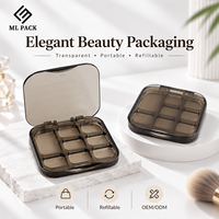 Boîtier vide personnalisé pour palette de fards à paupières multi-emplacements, rechargeable, emballage cosmétique compact, OEM ODM, vente en gros