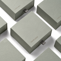 Boîte à tiroir en carton personnalisée avec logo en relief et autocollants découpés pour collections de bijoux fins