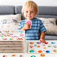 Planche de puzzle sensoriel Montessori en bois 3-en-1 créative, jouet d'éveil multifonctionnel pour l'éducation précoce des enfants