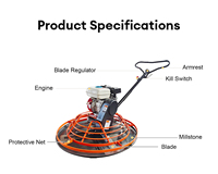 Vente directe d'usine essence route Surface taureau flotteur béton outils de finition béton lissage Machine truelle électrique