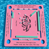 Table de jeu de mahjong et de dominos pliable et portable en caoutchouc, moderne et personnalisée, pour bord de piscine, écologique, durable, résistante à l'eau, pour 4 joueurs