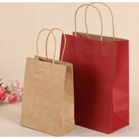 Personnalisé Imprimé Votre Propre Logo pour Restaurant Traiteur Aliments À Emporter Logo À Emporter Emballage Kraft Sac En Papier Brun Avec Poignées