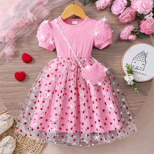 In Stock Pink Dresses for Girls of 7 Years Old Lace Design, Princess Style  | Alibaba.com