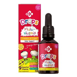 OEM 6-in-1 Liquid Multivitamin Drops with Elderberry & Zinc Immune Support Supplement for Baby Orange flavor Multivitamin Drops