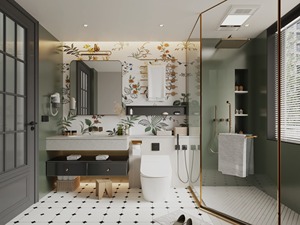 Mueble de tocador de baño moderno de lujo Espejo LED Montado en la pared de alta calidad para villas Venta caliente Madera contrachapada MDF Madera Acero - Product Image 4