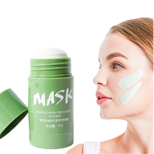 Mascarilla de <span class=keywords><strong>arcilla</strong></span> de té verde orgánico de limpieza profunda Stick ácido hialurónico infundido <span class=keywords><strong>para</strong></span> cara y pechos forma de barro - Product Image 4