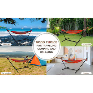 <span class=keywords><strong>Hamac</strong></span> double en coton avec <span class=keywords><strong>cordes</strong></span> en polyester améliorées, capacité de 450 lb, support en acier peu encombrant - Product Image 5