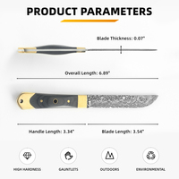 Couteau de survie à lame fixe en acier 5Cr15 à motif Damas avec manche en bois coloré, logo personnalisé OEM/ODM