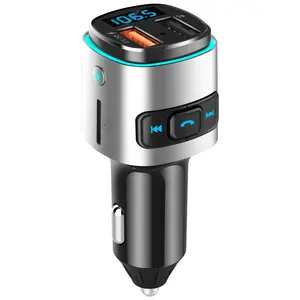 Multi-Function FM Transmitter Car Kit QC 3.0 Fast Charging With Bluetooth V 5.0 Dual Port Wireless MP3 Player