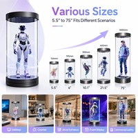 OEM Голографический цилиндрический дисплей 5.5, 6, 10.1, 21.5, 75 дюймов, AI Digital Human 3D Holo Box для коммерческих, розничных и выставочных целей