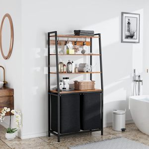 Cao kim loại 4-Tier giặt cản trở với túi có thể tháo rời SORTER thang Kệ quần áo Organizer cho phòng tắm hoặc phòng ngủ - Product Image 2