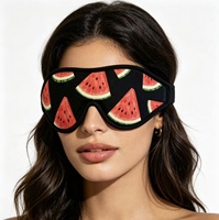 Masque oculaire 3D personnalisé avec logo, en mousse à mémoire de forme, à emplacement profond, 100% occultant, motif fruité, confortable, toutes saisons, pour hommes et femmes