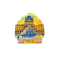 L'âme poétique d'une personne chinoise, aimants de réfrigérateur du Louvre de Paris en France, autocollants magnétiques 3D, souvenir de voyage, cadeau