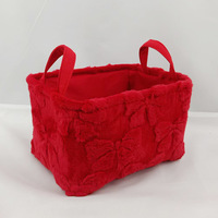 Panier de rangement en velours uni de grande taille en gros avec poignées : paniers à linge ménagers, bacs à vêtements et organiseurs de couches