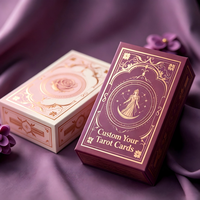 Boîte de rangement pour jeu de tarot au design personnalisé OEM avec estampage à chaud doré et guide d'oracle (matériau papier) pour cadeaux