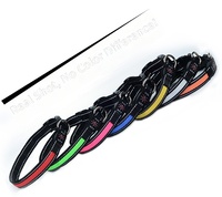 Collier lumineux pour chien à LED rechargeable par USB, collier de sécurité pour animaux de compagnie qui brille dans le noir, en cuir PU réfléchissant, rubans simples, taille moyenne et grande