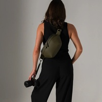 Sac de ceinture pour appareil photo en cuir PU personnalisé avec cordon pour fixation externe de l'appareil photo, sac de ceinture portable pour la randonnée en plein air, sac pour appareil photo