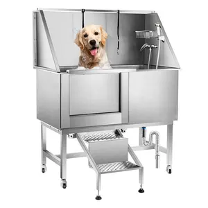 Profesyonel köpek tımar küvet paslanmaz çelik pet bakım banyo köpek yıkama makinesi