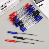 Fournitures de bureau bon marché Stylo à bille promotionnel en plastique coloré durable confortable 0,7 mm