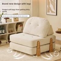 Canapé modulaire extensible en bois et tissu, style minimaliste moderne, avec module lit et chaise longue trois places pour petits espaces de vie