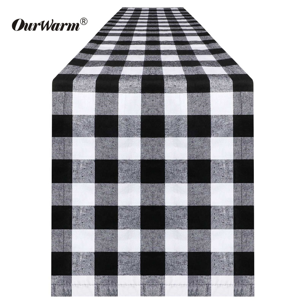 Современные рождественские клетчатые домашние роскошные украшения OurWarm для фермерского дома, рождественские скатерти для продажи