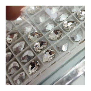 9x18MM Navettes/<span class=keywords><strong>Marquise</strong></span> Facettes Coupe Plaqué Base Blanc Verre Clair Cristal Gemme Usine En Gros - Product Image 5